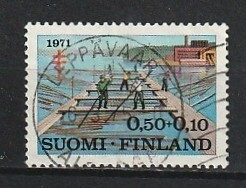 1971 0,50p+0,10p Tuberkuloosi-merkki LEPPÄVAARA-loistolla