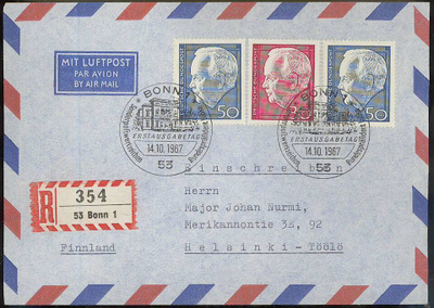 BRD Mi 542-3 FDC Suomeen