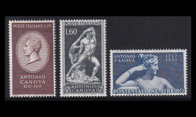 Italia 988-90 ** Kuvanveistäjä Antonio Canova (1957)