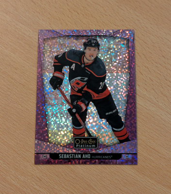 2024-25 OPC Platinum Sebastian Aho Violet Pixels /299