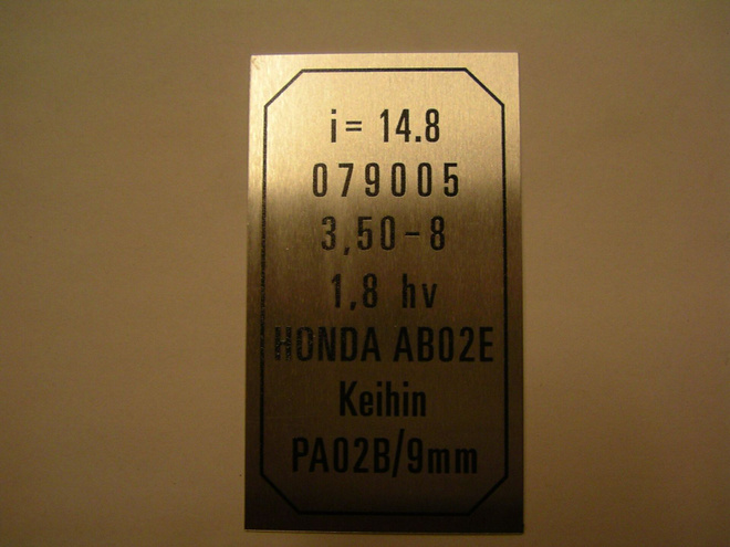 honda monkey tyyppikilpi 079005