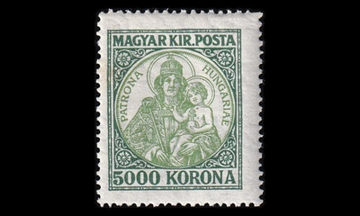 Unkari 379 ** Patrona Hungariae 5000 Kr (1923)