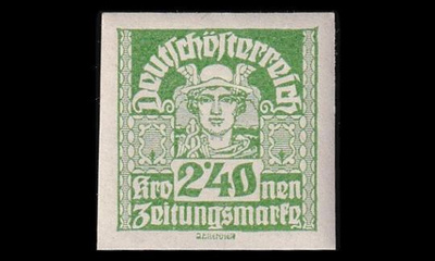 Itävalta 310x ** Sanomalehtimerkki 2.40 Kr (1920)