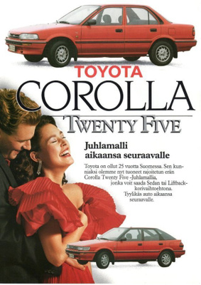 Toyota Corolla Twenty Five -esite, 1989