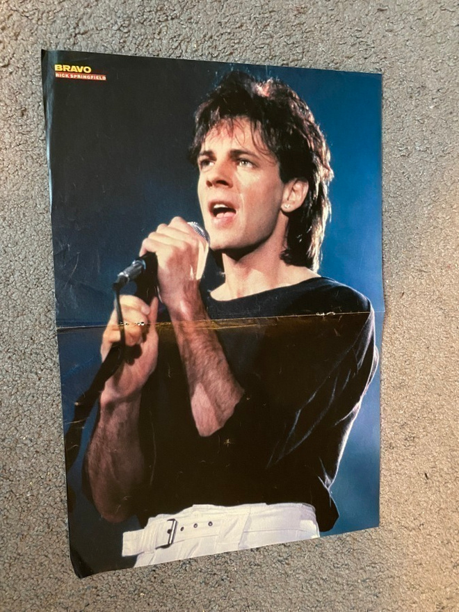Rick Springfield juliste ja tarra + keräilykuva