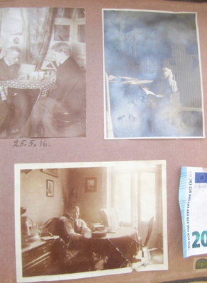 3 VANHAA Valokuvaa Shakki Peli ym 1916.