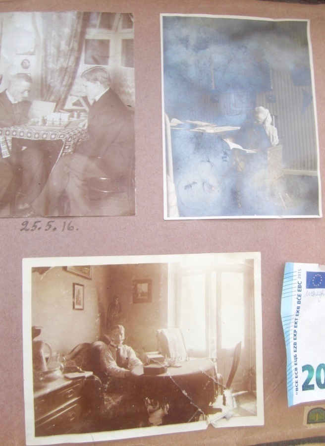3 VANHAA Valokuvaa Shakki Peli ym 1916.