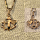 Usko-toivo-rakkaus + ketju, 14K, 50 cm, 22x18 cm - pikkukuva 2