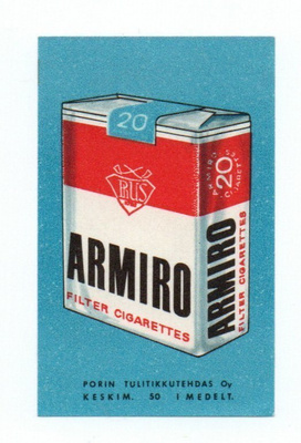 Porin Tulitikkutehdas ARMIRO Etiketti