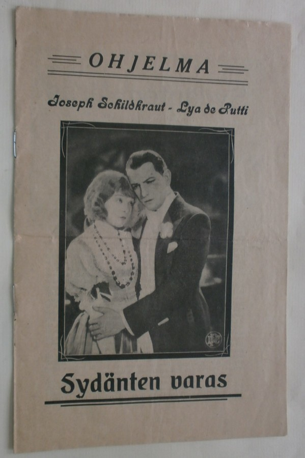 Sydänten varas -elokuvan käsiohjelma v. 1928