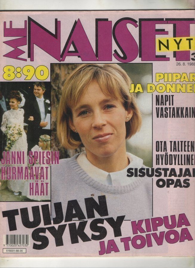 Me Naiset n:o 35 1988 Tuija. Hedmanit. Sirpa. Insiders.
