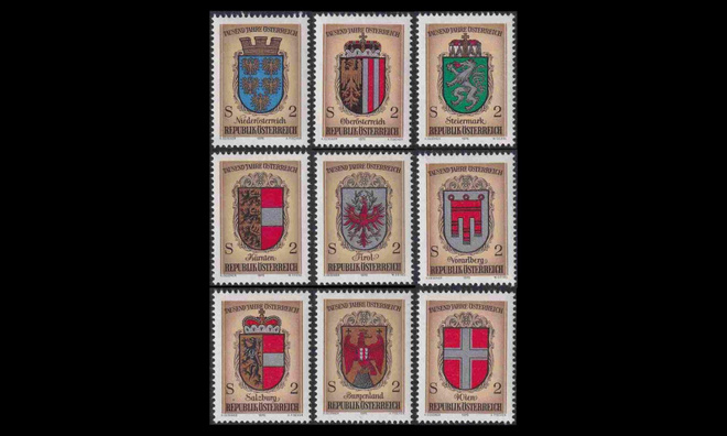 Itävalta 1522-30 ** Liittovaltioiden vaakunointa (1976)