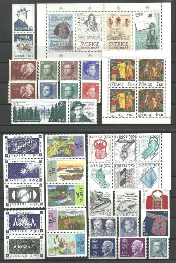 RUOTSI Sverige suuri levyllinen postituoreita - 45 kpl **