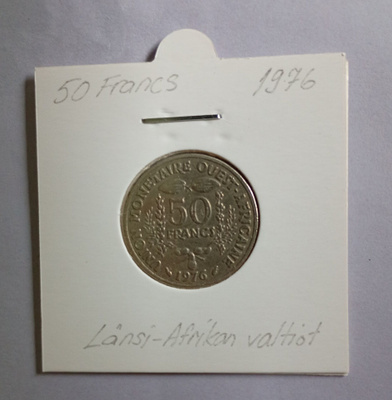 Länsi-Afrikan valtiot 50 Francs v.1976 KM#6