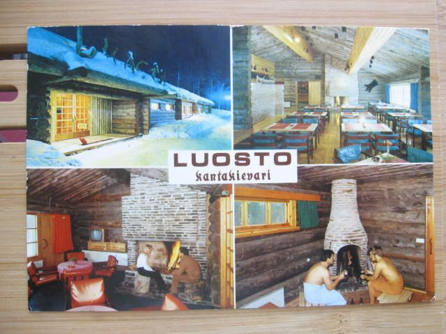Sodankylä Luosto kantakievari postikortti vuodelta 1974