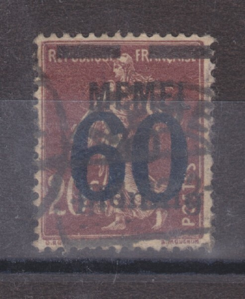 Saksa reich Memel 1921 Mi 35 leimattuna II