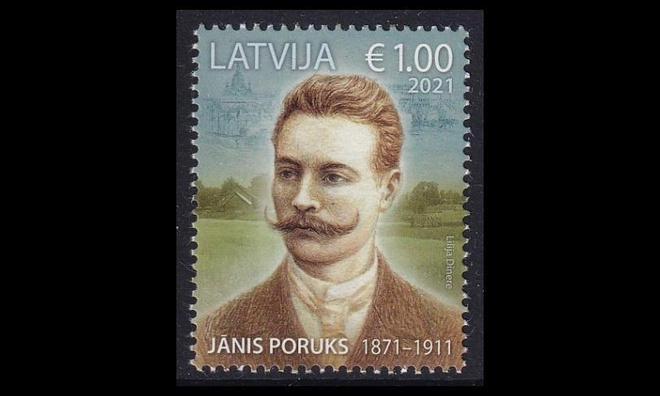 Latvia 1142 ** Kirjailija J?nis Poruks (2021)