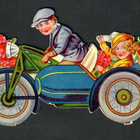 Wanha - Nuori pari ajaa kukka-autoa - 1900-l alku - pikkukuva 1
