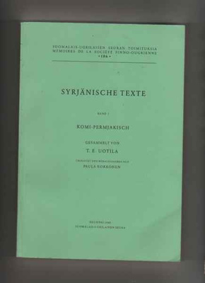 Syrjänische Texte Bd 1, Suomalais-ugrilainen seura 1985, nid