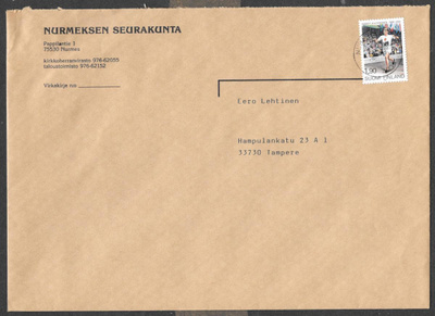Postilähetys -Kolehmainen (LAPE 1091) Nurmes 8.--.1990