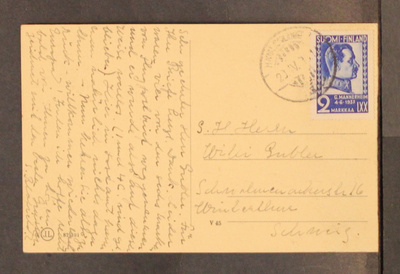 # 23393 # Vanajan kirkko kortti Hämeenlinna > Sveitsi - 1937