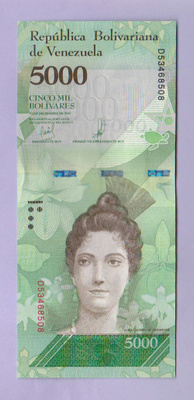Venezuela 5000 Bolivares v.2017 UNC P-97