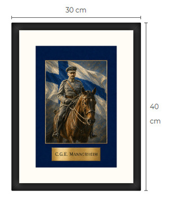 Uusi Mannerheim art print kehystetty 30 cm x 40 cm