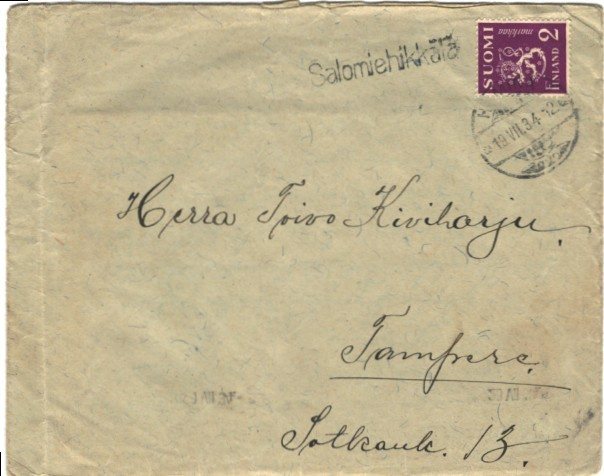 RIVILEIMA   SALOMIEHIKKÄLÄ-HAMINA-TAMPERE