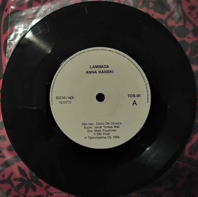 ANNA HANSKI 7”:Lambada/Instr.Lambada, TOS-01,v.1989