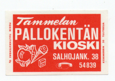 Porin Tulitikkutehdas. Tammelan Pallokentän kioski
