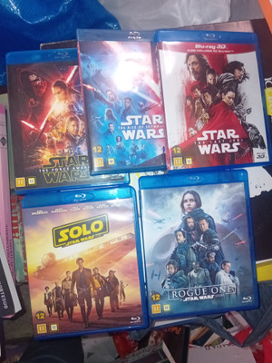5 kpl erilaisia Star Wars Blu-ray elokuvia ( S