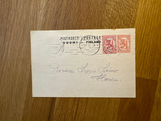 Ehiökortti  Harto-Wiipuri 1918
