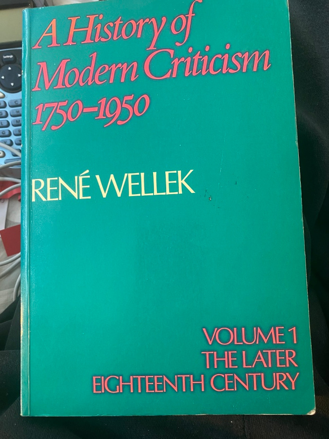 René Wellek: A History of Modern Criticism Vol. 1