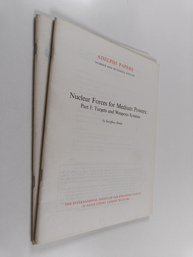 Geoffrey Kemp : Nuclear forces for medium powers : Part 1...