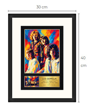 Uusi Led Zeppelin art print kehystetty 30 cm x 40 cm