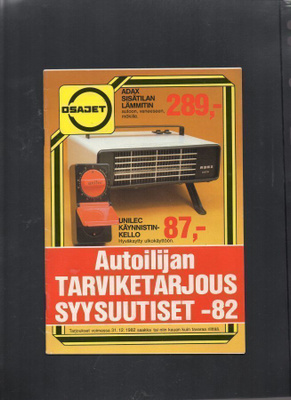 OSAJET Autoilijan tarviketarjous syysuutiset 1982