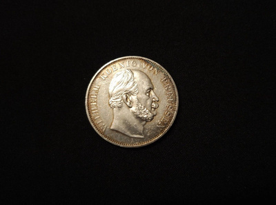 Saksa Prussia 1871 Thaler Wilhelm I Unc! Hopeaa