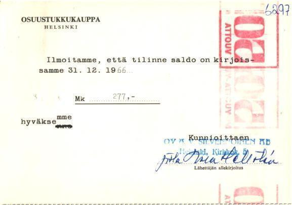 FIRMAKORTTI A V SILVENNOINEN HELSINK10