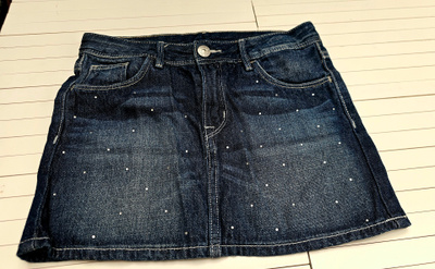 H&M &DENIM lasten farkkuhame 128 (7–8 v) – strassikoristelu