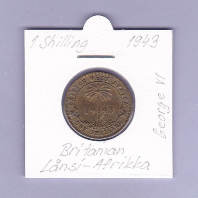 Britanian Länsi-Afrikka 1 Shilling v.1943 KM#23