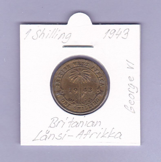 Britanian Länsi-Afrikka 1 Shilling v.1943 KM#23