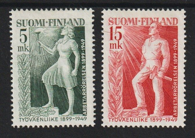1949 Työväenliike 50v merkit leimaamattomina