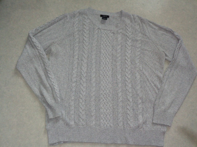 Lindex harmaa palmikkoneule L
