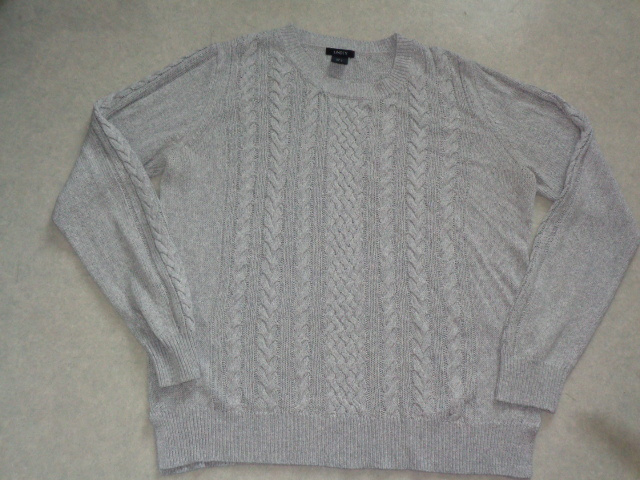 Lindex harmaa palmikkoneule L