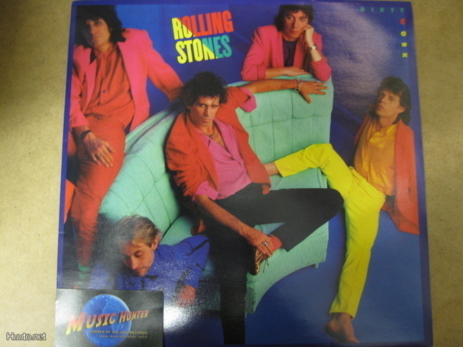 ROLLING STONES - DIRTY WORK LP + TEKSTIPUSSI M-/M-