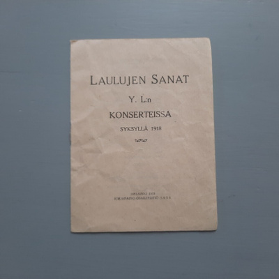 YL:n konserttien laulujen sanat v-1918 alkuperäinen