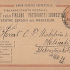 1883 10p jokanurkkainen Ehiökortti Lahdesta Hki:n junaleima - pikkukuva 1