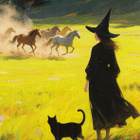 Halloween noita katsoo hevosia - pikkukuva 1