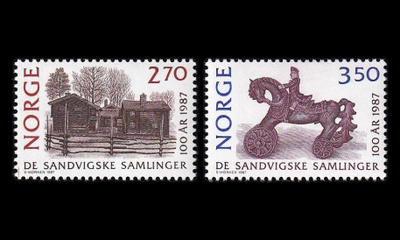 Norja 971-2 ** Sandvigin kokoelmat 100v (1987)