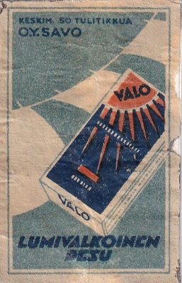 Valo. lumivalkoinen pesu.Oy Savo ,   s86